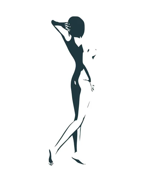 Hermosa chica sexy fitness. — Vector de stock