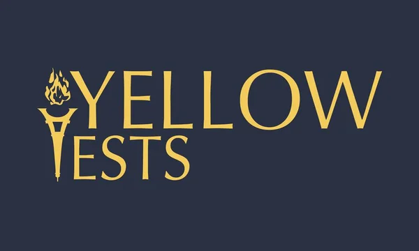 Chalecos amarillos texto — Vector de stock