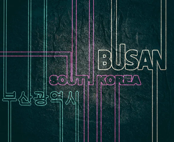 Corée du Sud et Busan texte — Photo