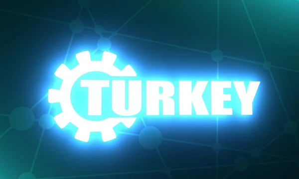 Turkey word and gear — Stock Photo, Image