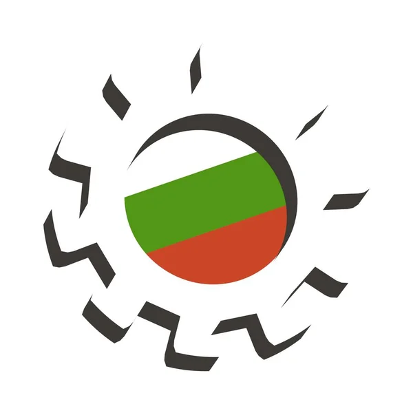 3D-tandwiel met vlag van Bulgarije — Stockvector