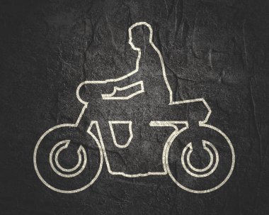 Motosiklet binici simgesi tasarım ve ince çizgi stili yaratıcılık için.