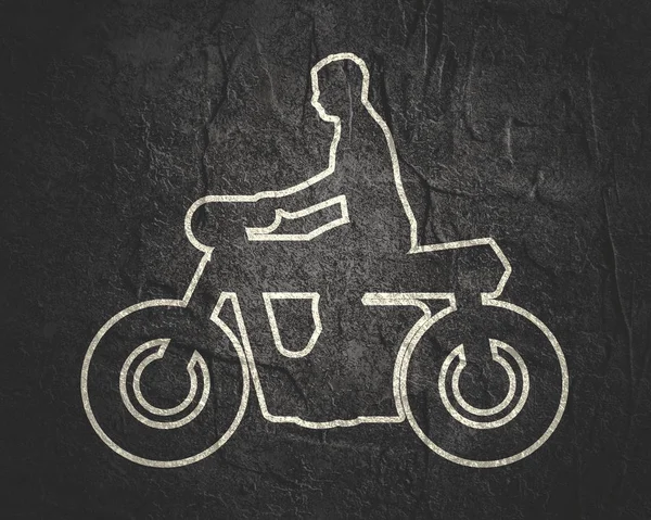Motorcycle rider icon for design and creativity in thin line style.