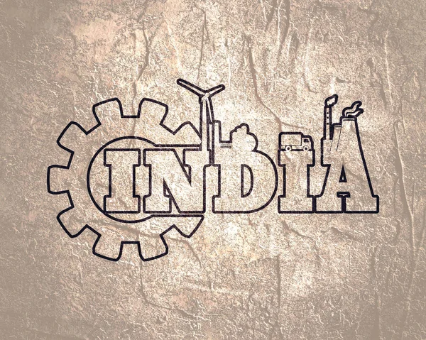 India word and gear — Stock Photo, Image