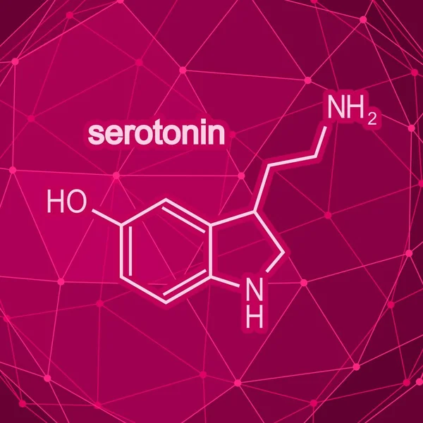 Wzór hormon serotonina. — Wektor stockowy