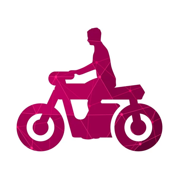 Motocyklový jezdec silueta — Stockový vektor