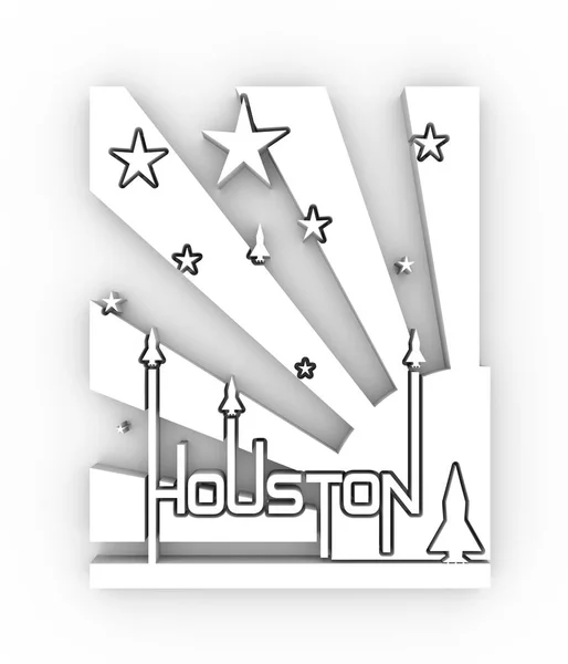 Uzay mekiği uzaya fırlatıldı. Houston kelimesi — Stok fotoğraf