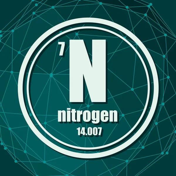Elemento químico do nitrogênio. — Vetor de Stock