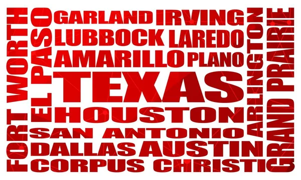 Lijst van Texaanse steden — Stockvector