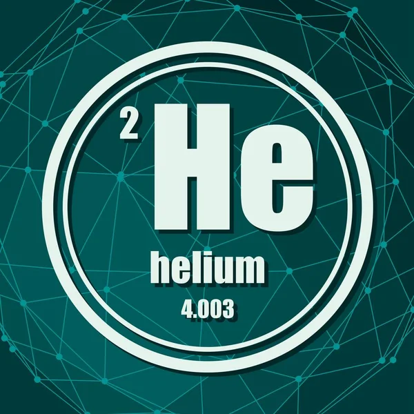 Elemento químico do hélio . — Vetor de Stock