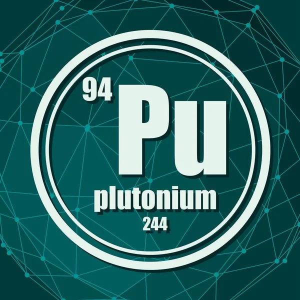 Elemento químico de plutonio. — Archivo Imágenes Vectoriales