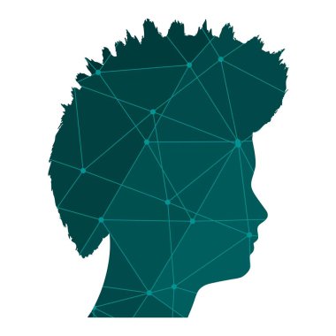 İnsan avatar profili görünümü. Erkek yüzü silueti