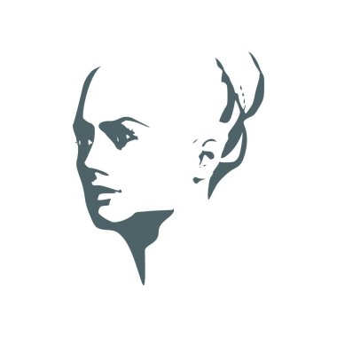 Bir kadın kafası silueti..