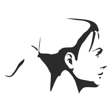 Bir kadın kafası silueti..