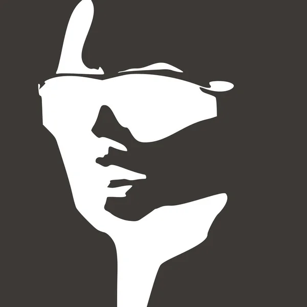 Retrato de mujer hermosa en gafas de sol negras . — Vector de stock