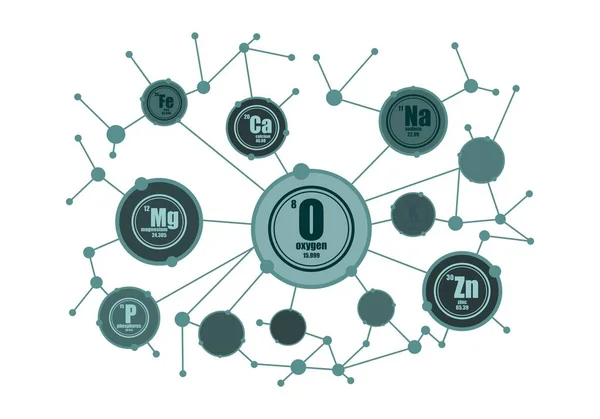Elemento químico do oxigénio. —  Vetores de Stock