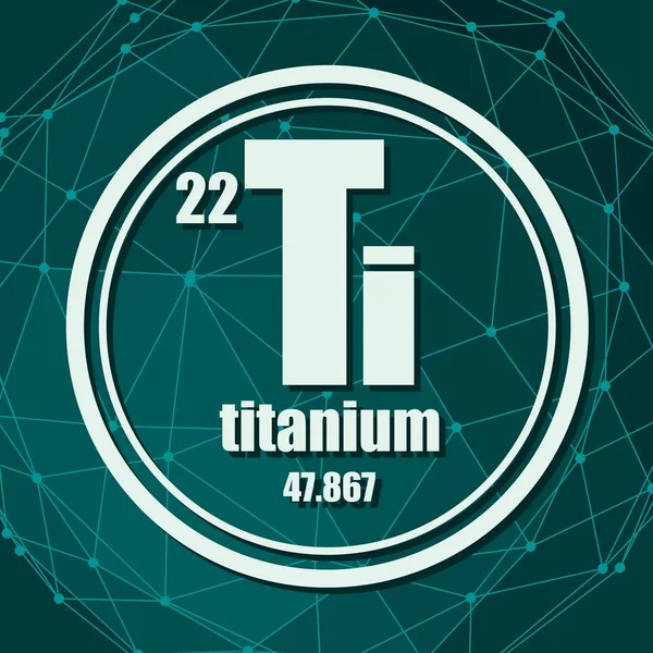 Titanium chemisch element. — Stockvector