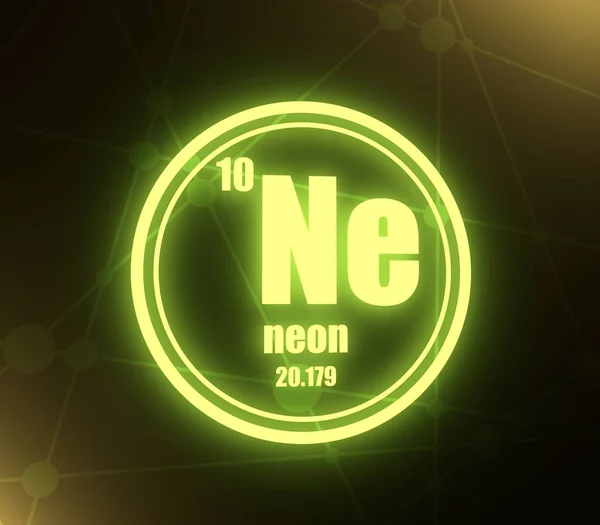 Neonowy element chemiczny. — Zdjęcie stockowe