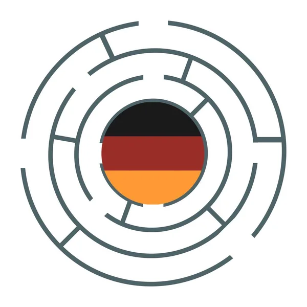 Germany flag in the labyrinth — Stock Vector