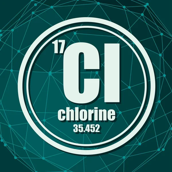 Elemento químico de cloro. — Archivo Imágenes Vectoriales