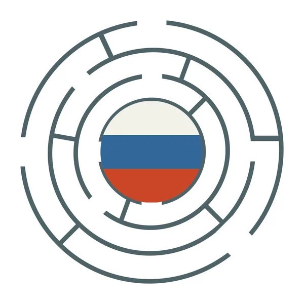 Bandeira da Rússia no labirinto —  Vetores de Stock