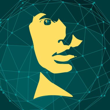 Bir kadın kafası silueti..