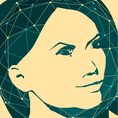 Bir kadın kafası silueti..