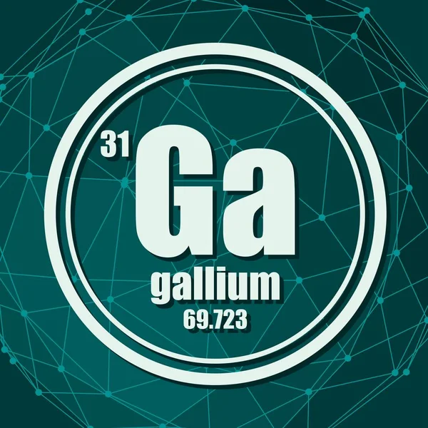 Élément chimique du gallium. — Image vectorielle