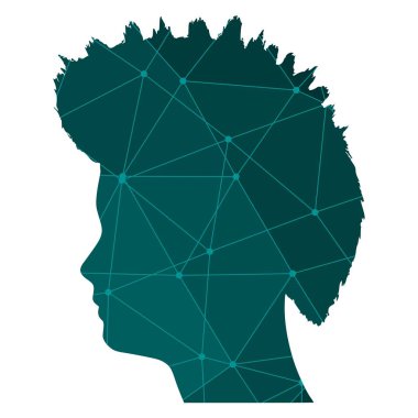 Bir adamın kafasının profili. Broşür şablonu