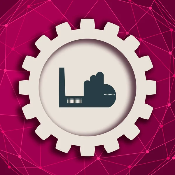 Factory icon and gear — Stock Photo, Image