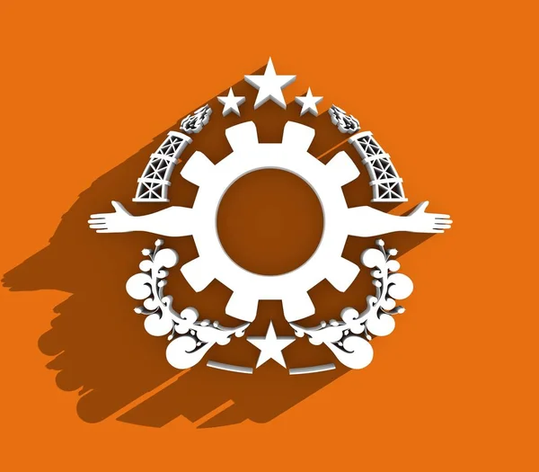 Tung industri emblem — Stockfoto