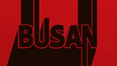 Video Kore seyahat Tema göre. Geometri tarzı tasarım Busan şehir adı. 3D render