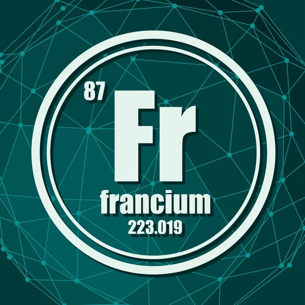Elemento químico Francium . — Archivo Imágenes Vectoriales