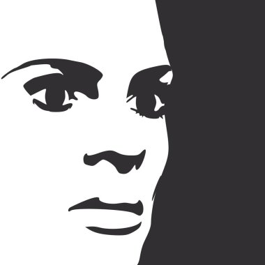 Bir kadın kafası silueti..