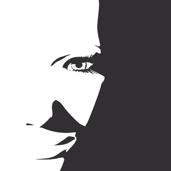 Silhouette d'une tête féminine. — Image vectorielle