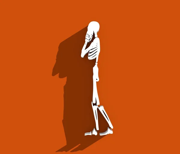 Cadılar Bayramı insan iskeleti — Stok fotoğraf