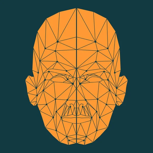 İnsan yüzü düşük Poli illüstrasyon