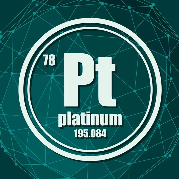 Platinum pierwiastek chemiczny. — Wektor stockowy