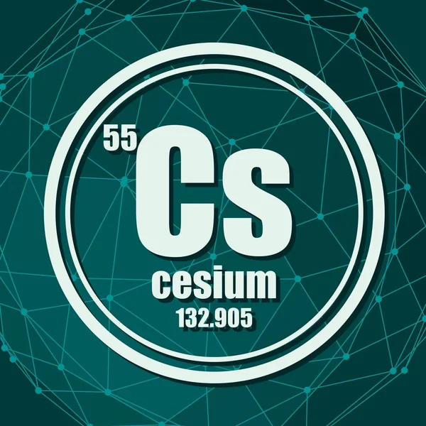 Elemento químico de cesio . — Archivo Imágenes Vectoriales