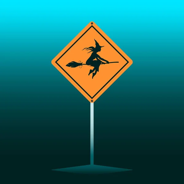 Sárga út jel. Halloween — Stock Vector