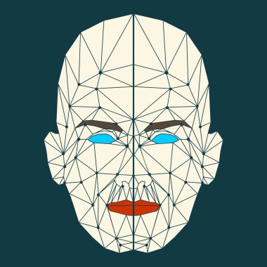 İnsan yüzü düşük Poli illüstrasyon
