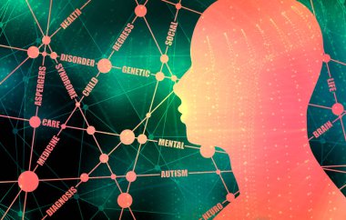 Etiket bulutu. Otizm göreceli broşür