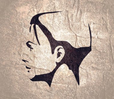 Bir kadın kafası silueti..