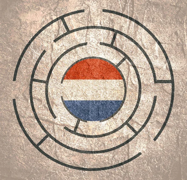 Netherlands flag in the labyrinth — Stock Photo, Image