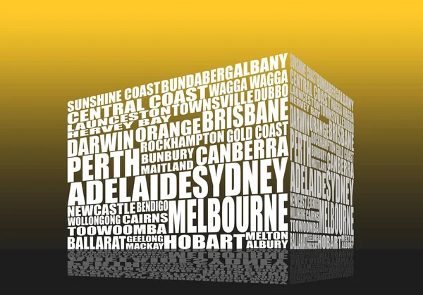 Lista delle città australiane — Vettoriale Stock