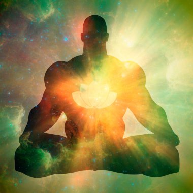 Kaslı adam meditasyonu.