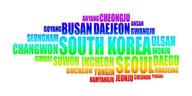 List of cities and towns of South Korea. clipart