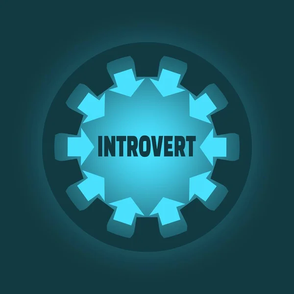 Introvert type teken. Psychlogy metafoor. — Stockvector