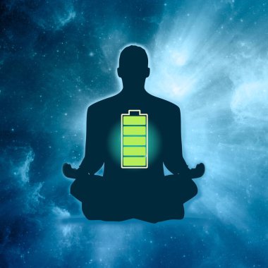 İş adamı meditasyon illüstrasyonu