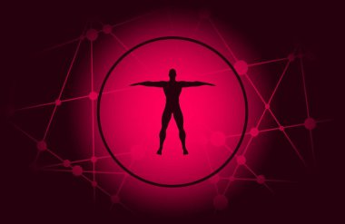 Molekül ve iletişim arka plan. Vektör çizim.